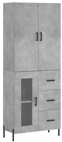 vidaXL Ντουλάπι Γκρι Σκυροδέματος 69,5x34x180 εκ. Επεξεργασμένο Ξύλο