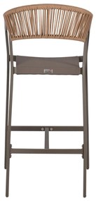 Σκαμπό Μπαρ C5892.23 Αλουμινίου Σαμπανί με Rattan &amp; Textline 56x58x105Yεκ. 56x58x105 εκ.