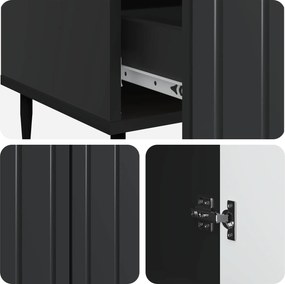 vidaXL Πλαϊνό γραφείο Μαύρο 66 x 34,5 x 97 εκ. Επεξεργασμένο Ξύλο