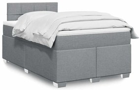 vidaXL Κρεβάτι Boxspring με Στρώμα Ανοιχτό Γκρι 120x190 εκ. Υφασμάτινο