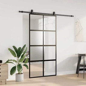 vidaXL Σετ συρόμενης πόρτας με υλικό μαύρο 102,5x205 cm