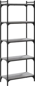 vidaXL Βιβλιοθήκη 5 Επιπέδων Γκρι Sonoma 60x30x154 εκ. Επεξεργ. Ξύλο