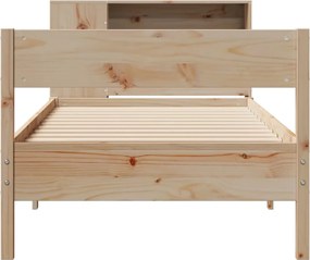 vidaXL Κρεβάτι Βιβλιοθήκη Χωρίς Στρώμα 75x190 εκ Μασίφ Ξύλο Πεύκο