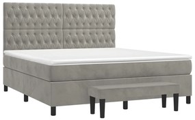 ΚΡΕΒΑΤΙ BOXSPRING ΜΕ ΣΤΡΩΜΑ ΑΝΟΙΧΤΟ ΓΚΡΙ 180X200 ΕΚ. ΒΕΛΟΥΔΙΝΟ 3138037