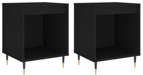 vidaXL Κομοδίνα 2 τεμ. Μαύρα 40 x 35 x 50 εκ. από Επεξεργασμένο Ξύλο