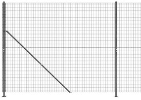 vidaXL Συρματόπλεγμα Περίφραξης Ανθρακί 2,2 x 25 μ. με Βάσεις Φλάντζα
