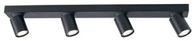 Φωτιστικό Οροφής Σποτ RA304S76BK 4XGU10 76Χ7Χ11 Black Aca Decor Aluminium