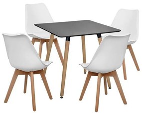 Set 5 pieces Table Minimal Black &amp; Vegas White  80x80x74 cm.