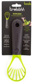 Καθαριστής και κόφτης αβοκάντο Trebonn AVOCADO 1523201, 20 cm, Μαλακή λαβή, Οπή για κρέμασμα, Μαύρο/Κίτρινο