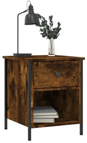 vidaXL Κομοδίνα 2 τεμ. Καπνιστή Δρυς 40x42x50 εκ. Επεξεργασμένο Ξύλο