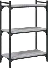 vidaXL Βιβλιοθήκη 3 Επιπέδων Γκρι Sonoma 60x30x86 εκ. Επεξεργ. Ξύλο