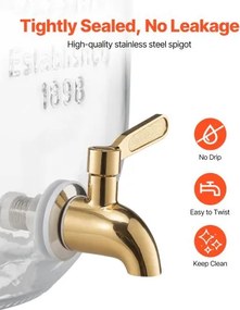 VEVOR Drink Dispenser 8L Beverage Dispenser for Parties Glass with Stand 2PCS