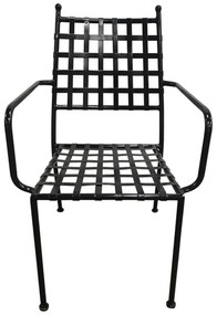 Πολυθρόνα Μεταλική Mesh PATON Μαύρη 54x62x92cm
