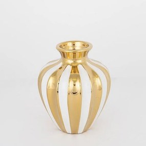 Βάζο Κεραμικό 752-20106 16.5x26cm White-Gold Estheti Home Ceramic