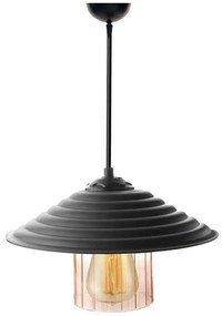 Φωτιστικό Οροφής 390FLH1582 Φ25x55cm 1xE27 40W Black-Honey Opviq
