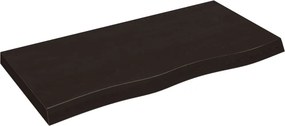 vidaXL Επιφάνεια Τραπεζιού Σκούρο Καφέ 100x50x(2-6)εκ Επεξ. Μασίφ Δρυς