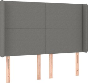 vidaXL LED Κρεβάτι με βάθρο με κεφαλάρι ύφασμα