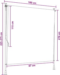 vidaXL Εξωτερικό ρολό Μαύρο 100 x 270 cm