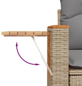 vidaXL Σετ Καναπέ Κήπου 6 τεμ. Μπεζ Συνθετικό Ρατάν με Μαξιλάρια