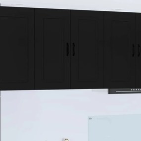 vidaXL Κρεμαστό ντουλάπι κουζίνας με ράφι Μαύρο 80 x 31 x 80 εκ.