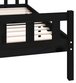 vidaXL Πλαίσιο Κρεβατιού Μαύρο 200 x 200 εκ. από Μασίφ Ξύλο