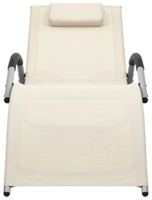 vidaXL Ξαπλώστρα Κρεμ / Γκρι από Textilene