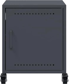 vidaXL Κομοδίνα 2 τεμ. Ανθρακί 36x39x43,5 εκ. από Χάλυβα