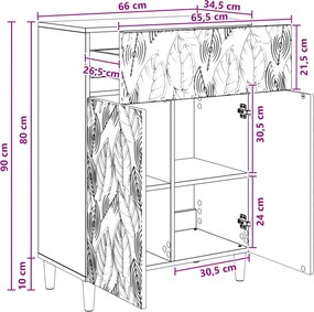 vidaXL Πλαϊνό γραφείο Artisan Δρυς 66 x 34,5 x 90 εκ