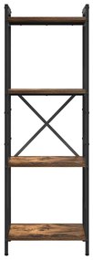 vidaXL Βιβλιοθήκη Καπνιστή δρυς 40 x 30 x 118 εκ Επεξεργασμένο ξύλο