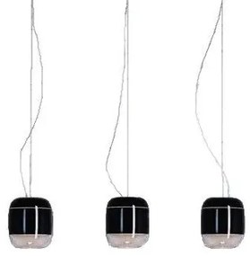 Κρεμαστό Φωτιστικό Οροφής 3xLED 4,2W Dimmable Triac Φυσητό Γυαλί Μεταλιζέ Gong S1 3B Prandina-1A63005913005-Μαύρο 1A63005913005