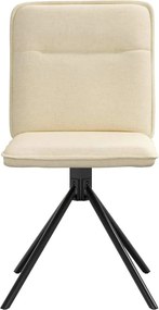 vidaXL Καρέκλες Τραπεζαρίας 2 τεμ. Κρεμ Υφασμάτινες