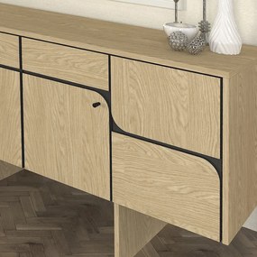 Μπουφές Lava Megapap χρώμα rota oak - ανθρακί 150x44,6x76εκ. - GP042-0294,1