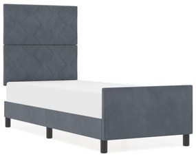 vidaXL Κρεβάτι Σκελετός Σκούρο Γκρι 80x200 εκ. Βελούδο