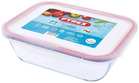 Γυάλινο Δοχείο Τροφίμων Cook &amp; Click Pyrex με καπάκι, χωρητικότητα 3.3lt και διαστάσεις 30x23x9cm