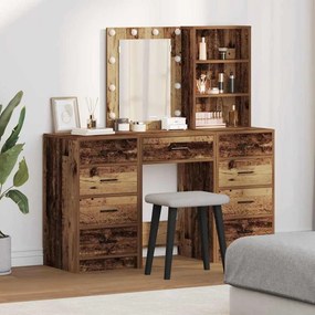 vidaXL Τραπέζι περιποίησης με συρτάρι 3 pcs Καφέ Επεξεργασμένο ξύλο