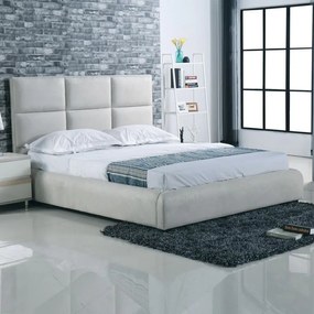 MAXIM Κρεβάτι Διπλό, για Στρώμα 160x200cm, Ύφασμα Απόχρωση Grey Stone 183x220x121cm