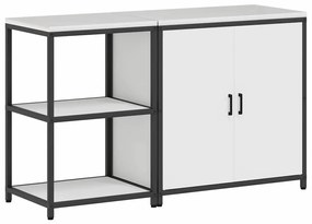 vidaXL Σετ Αποθήκευσης Κουζίνας με ράφι 2 pcs Λευκό 150 x 50 x 92 εκ.