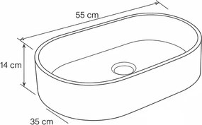 Tema Corona White 55x35 - Νιπτήρας Μπάνιου Επιτραπέζιος