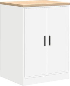 vidaXL ντουλάπι αποθήκευσης γκαράζ Λευκό 60x51x85 εκ μασίφ ξύλο πεύκο