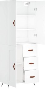 vidaXL Ντουλάπι Λευκό 69,5x34x180 εκ. από Επεξεργασμένο Ξύλο
