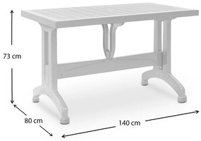 Τραπέζι πολυπροπυλενίου Callan Megapap χρώμα λευκό 140x80x73εκ.