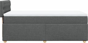vidaXL Κρεβάτι Boxspring με Στρώμα Σκούρο Γκρι 80x200 εκ. Υφασμάτινο