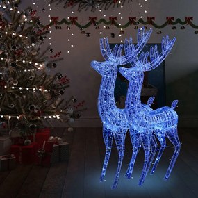 3154360 vidaXL Χριστουγ. Τάρανδοι XXL 2 τεμ. 250 LED Μπλε 180 εκ. Ακρυλικό, 1 Τεμάχιο