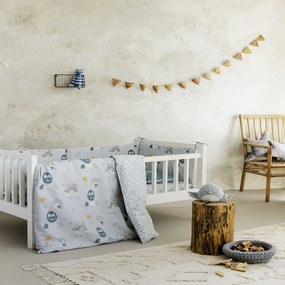 Σεντόνια Βρεφικά Happy Pingui (Σετ 2τμχ) Blue-Multi Nima Λίκνου 70x110cm 100% Βαμβάκι