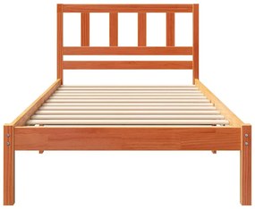 vidaXL Σκελετός Κρεβατιού Καφέ κεριού 90 x 200 cm Μασίφ ξύλο πεύκου