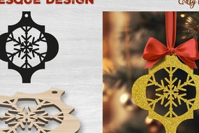 Σετ των 3 Intra απο ξύλο plywood 3mm-4mm πάχος Χριστουγεννιάτικο αραβικό στολίδι Δίασταση 4x4 cm INTRAFABR-82944363