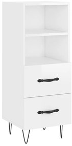 vidaXL Ντουλάπι Γυαλιστερό Λευκό 34,5x34x90 εκ. Επεξεργασμένο Ξύλο