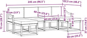 vidaXL Σειρά Καναπέ Εξωτερικού 6 pcs Λευκό και Κρεμ Πολυεστέρας