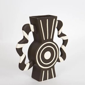 ΒΑΖΟ ΚΕΡΑΜΙΚΟ ΚΑΦΕ - ΜΠΕΖ 37x 8x35.5cm|752-20208