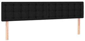 vidaXL Κρεβάτι Boxspring με Στρώμα &amp; LED Μαύρο 180x200 εκ. Υφασμάτινο